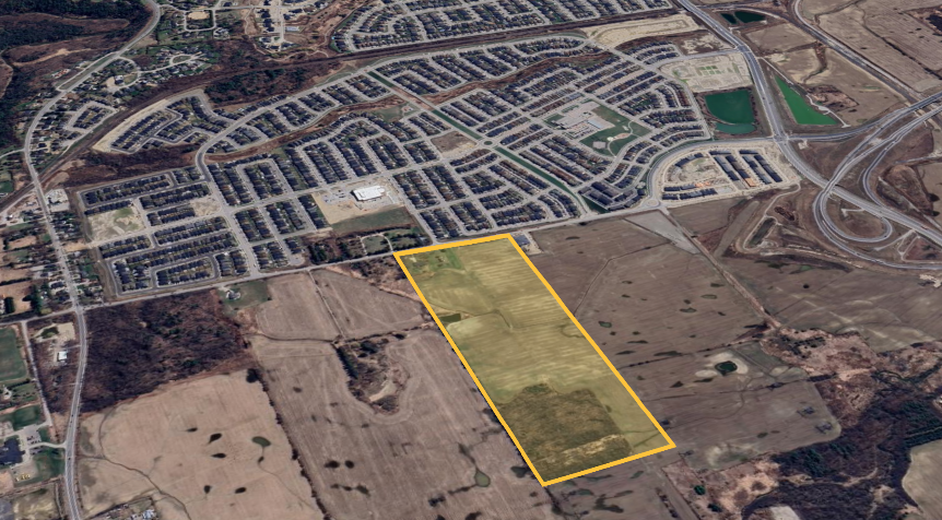 Project Kleinburg I overhead view with site outlined