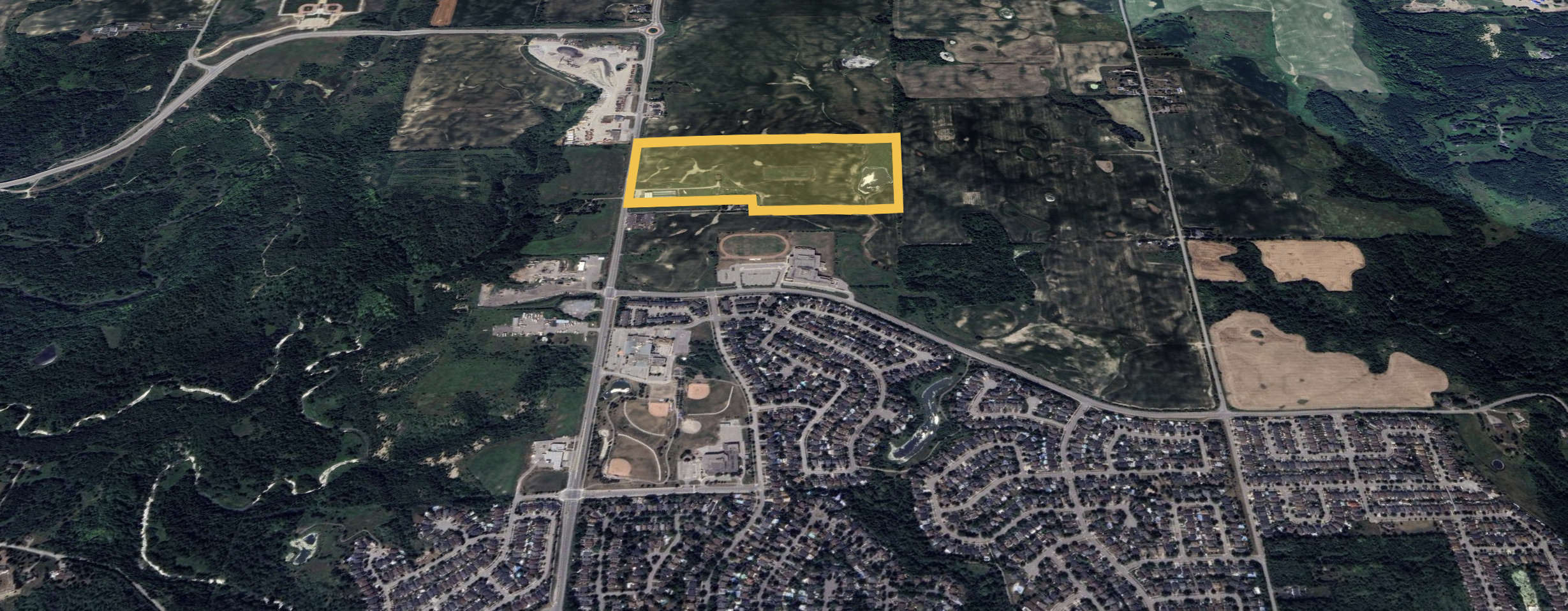 North Hill I overhead view with site outlined